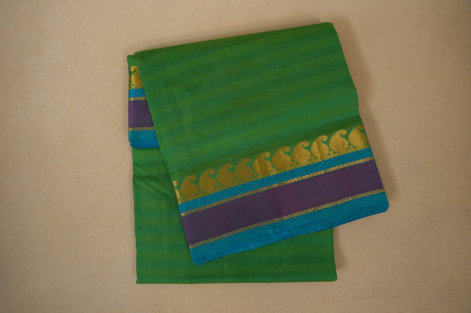 Green ten yards madisar silk saree
