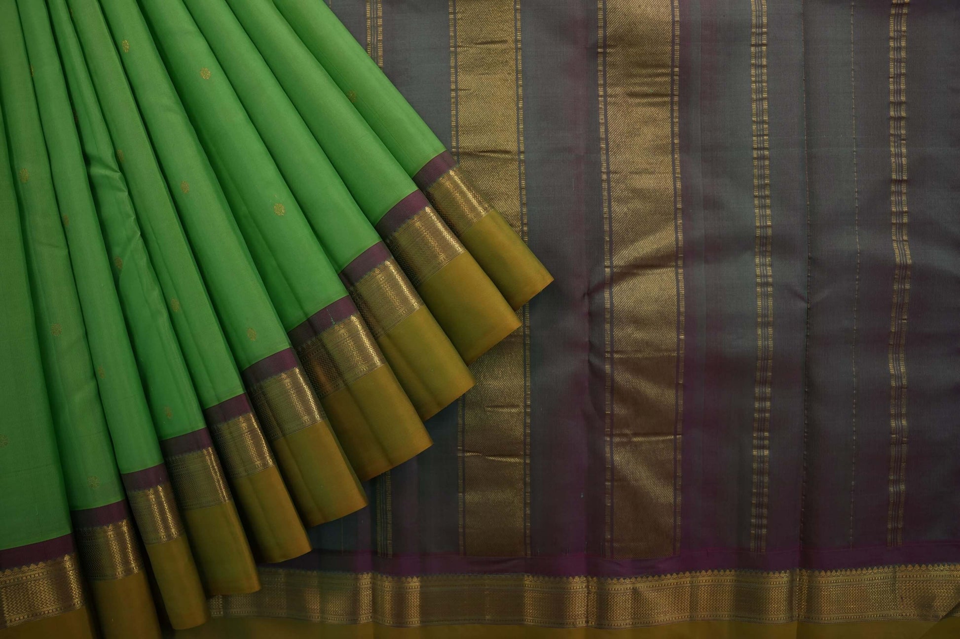 Rexona green kanchipuram silk saree