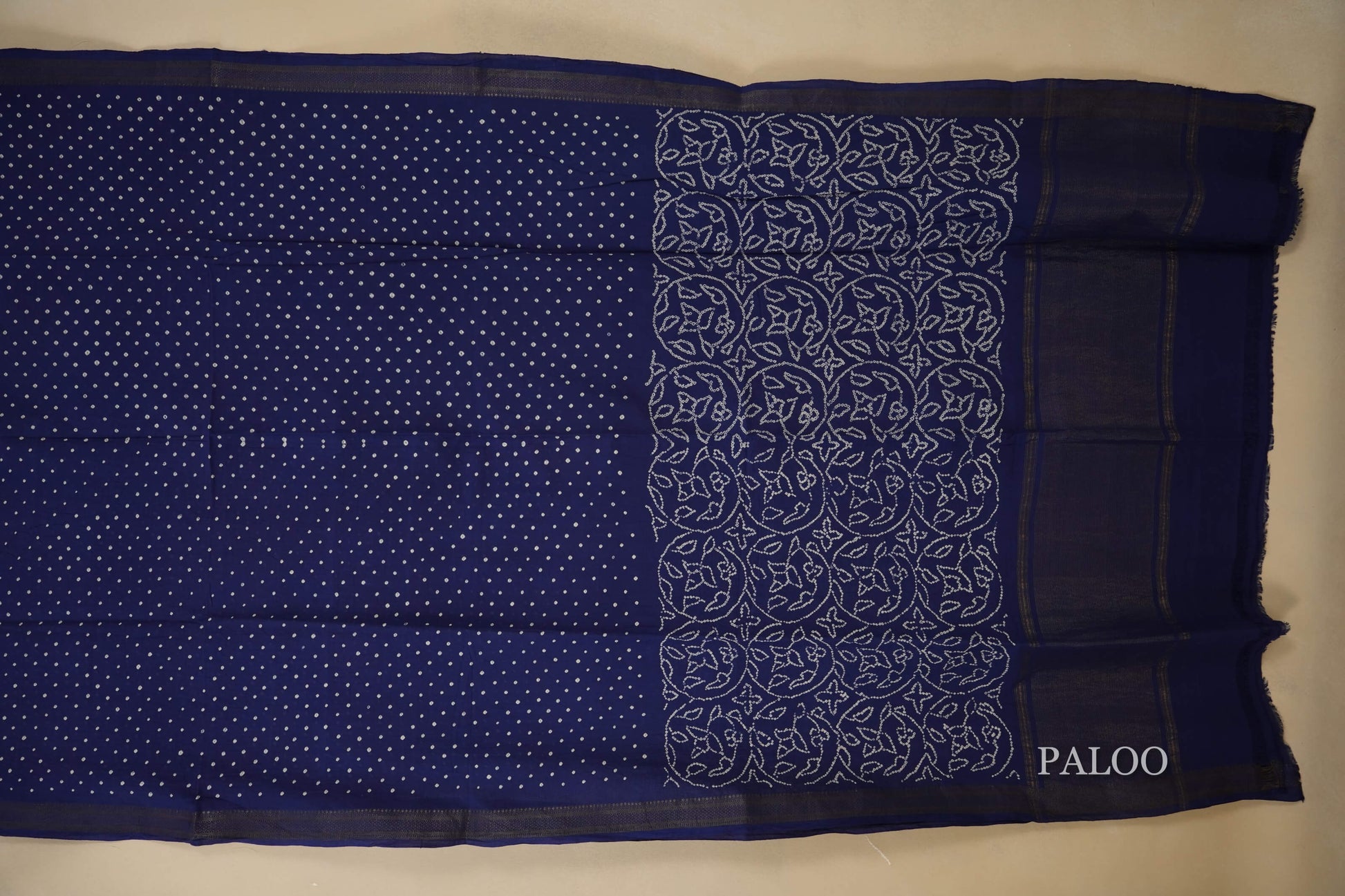 mangalgiri cotton bandhani saree paloo
