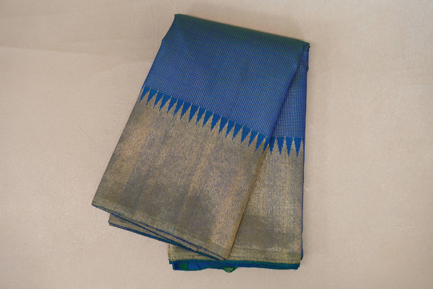 Peacock Blue Vintage  Kanjivaram Silk Saree by Shreenivas Silks PSSR019041