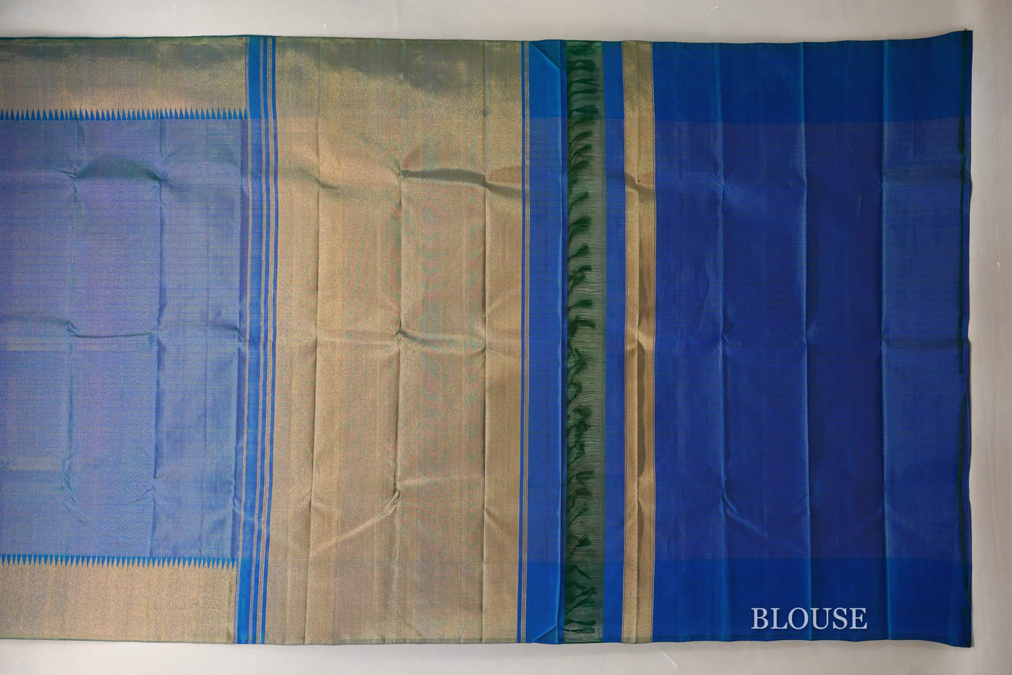 Peacock Blue Vintage  Kanjivaram Silk Saree by Shreenivas Silks PSSR019041