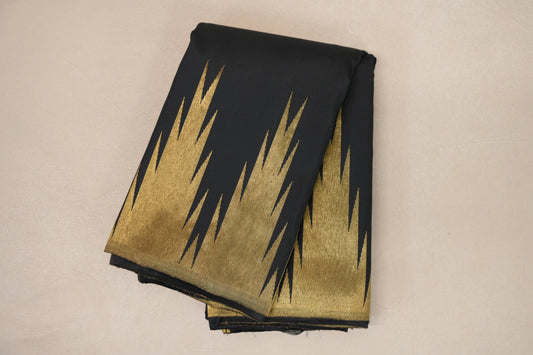 Black Vintage Kanjivaram Silk Saree by Shreenivas Silks PSSR019042