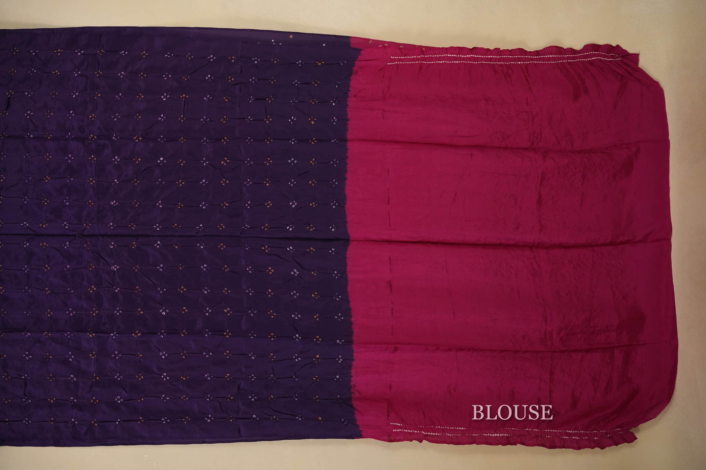 mulberry silk bandhani saree blouse