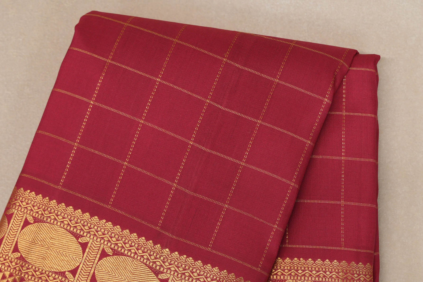 Reddish Pink with Bottle Green Selvedge Vintage Kanjivaram Silk Saree by Shreenivas Silks PSSR019043