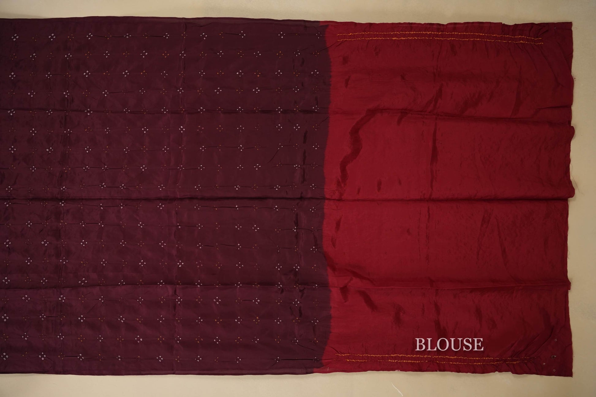 mulberry silk bandhani saree blouse