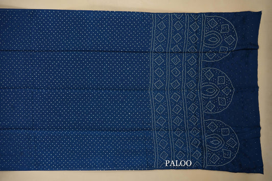 mulberry silk bandhani saree paloo