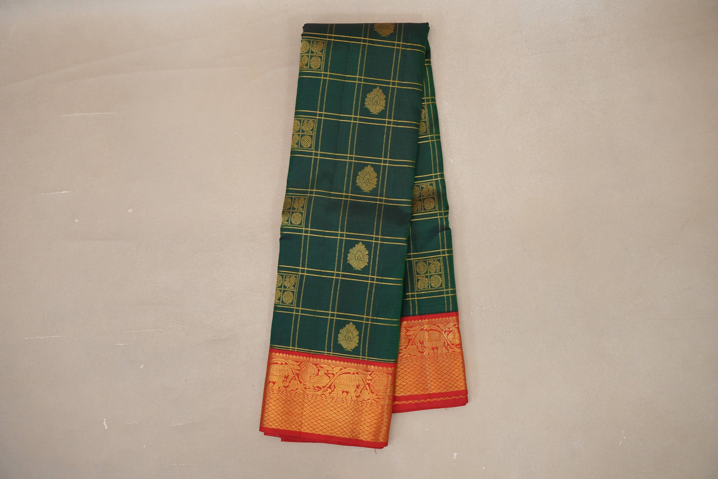 Bottle Green Vintage Kanjivaram Silk Saree  online