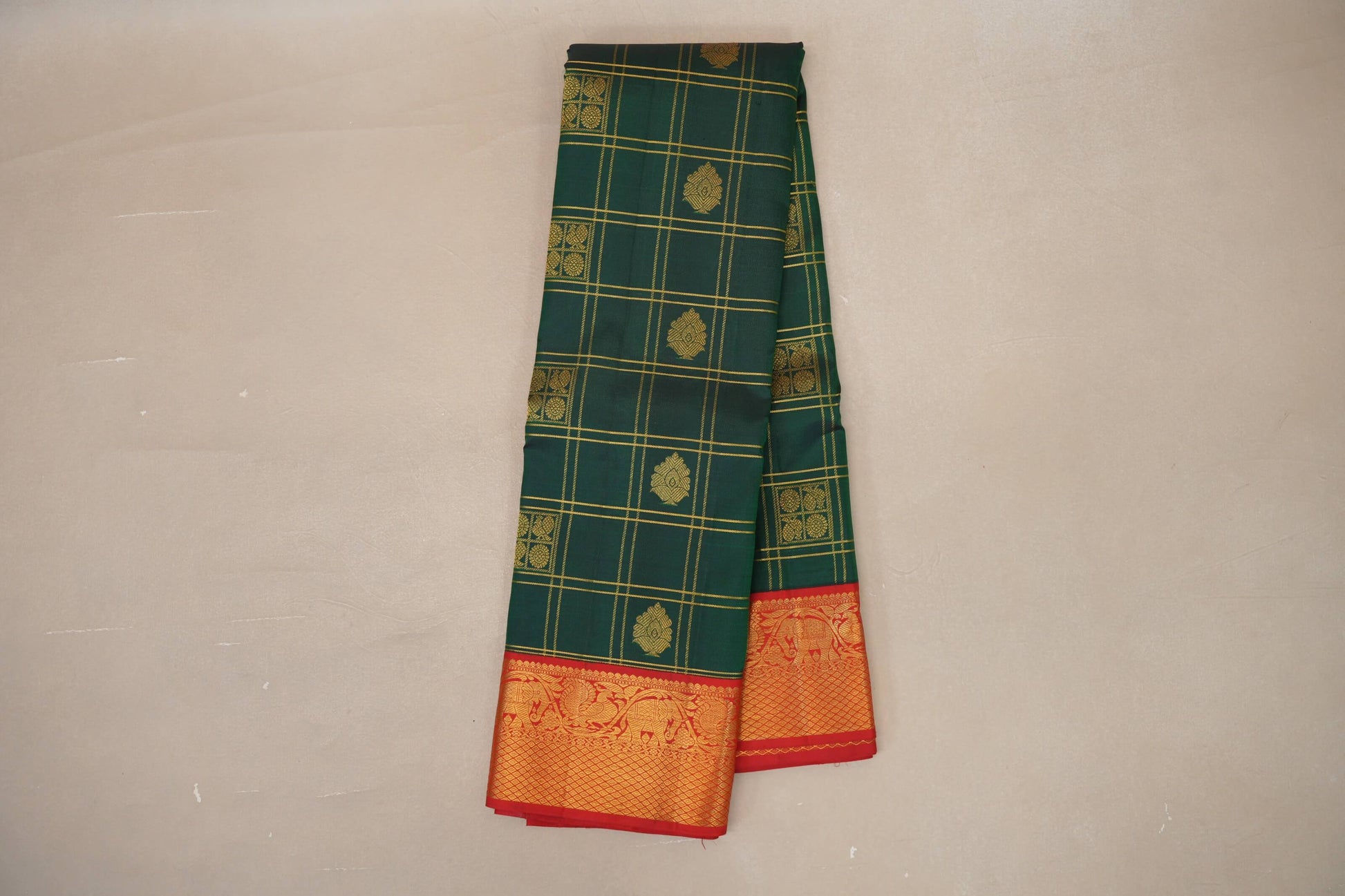 Bottle Green Vintage Kanjivaram Silk Saree  online
