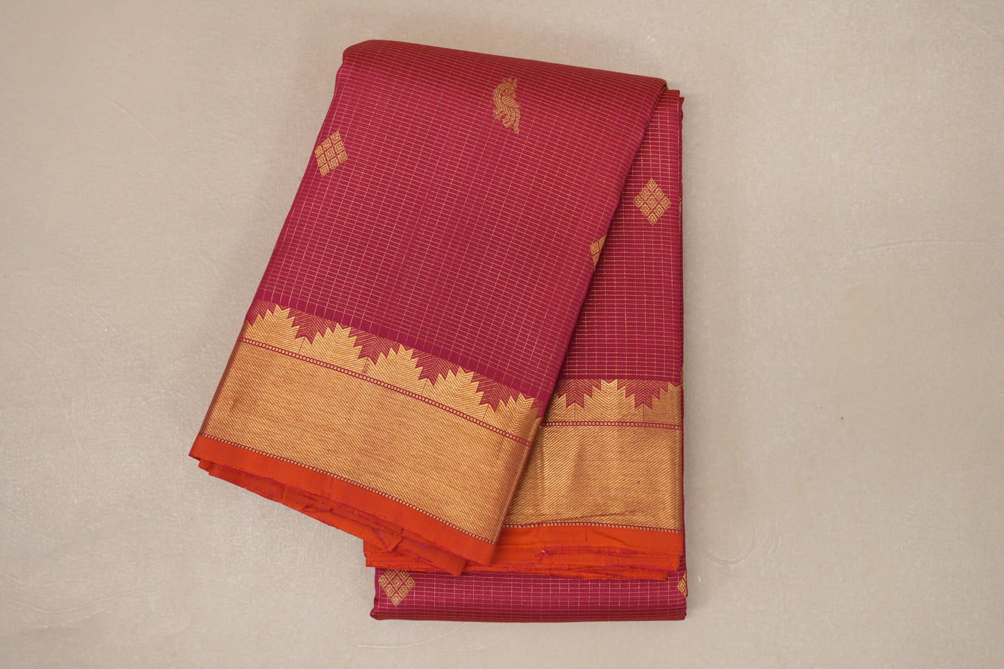 Bright Pink Vintage Kanjivaram Silk Saree