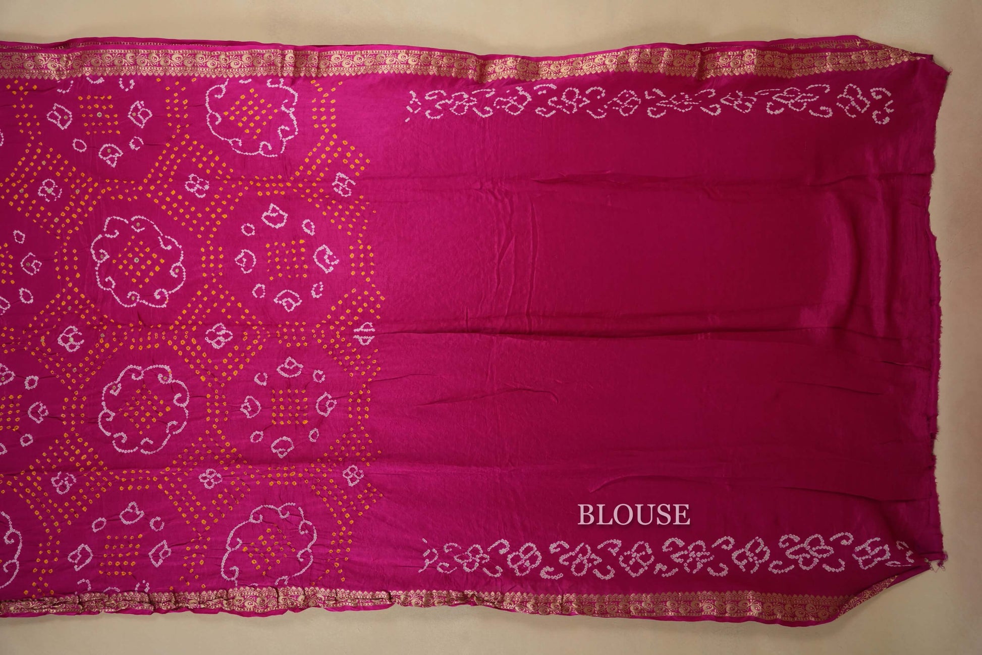 gaji silk bandhani saree blouse