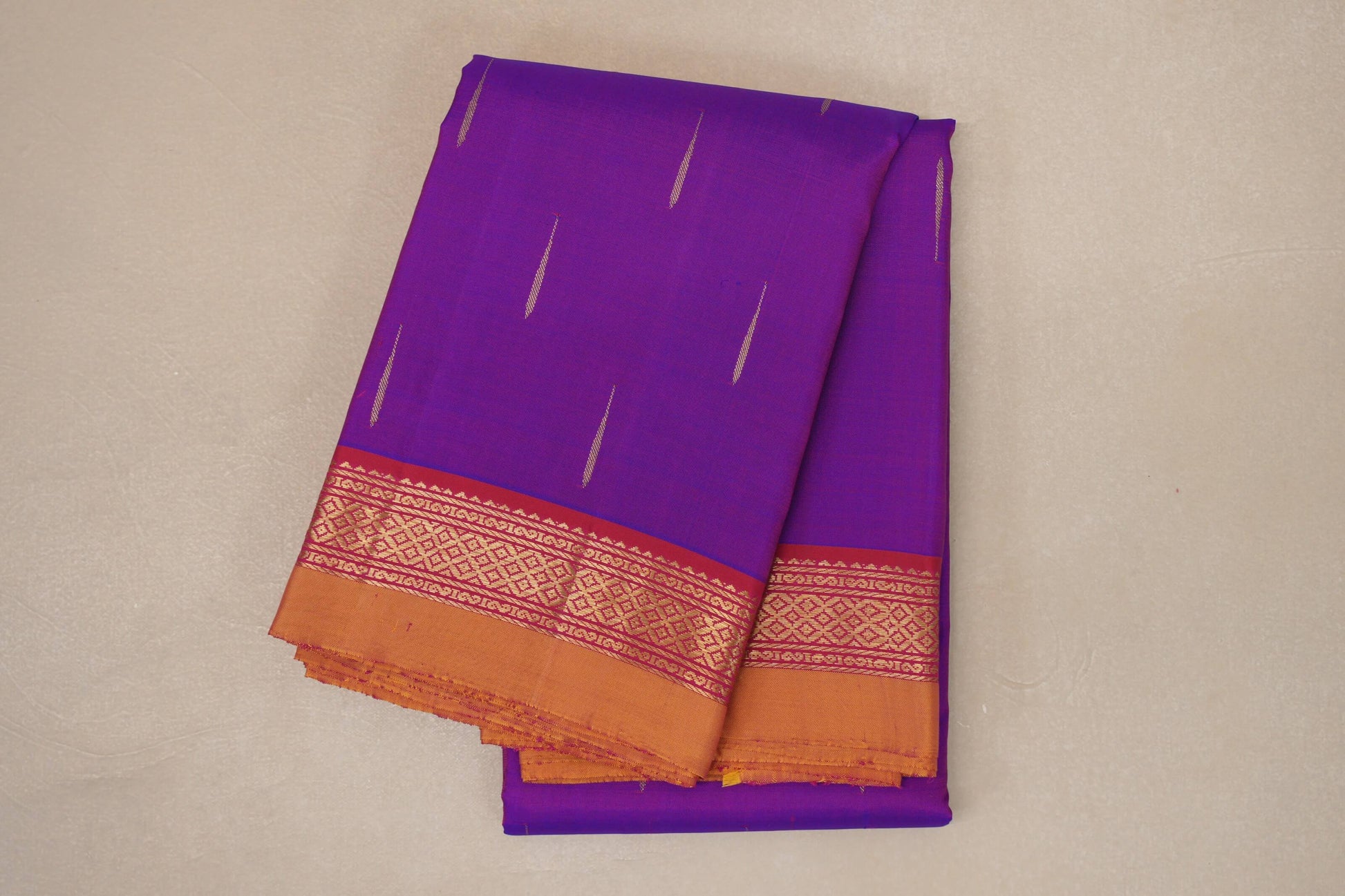Dual Tone Pink and Blue Vintage Kanjivaram Silk Saree 