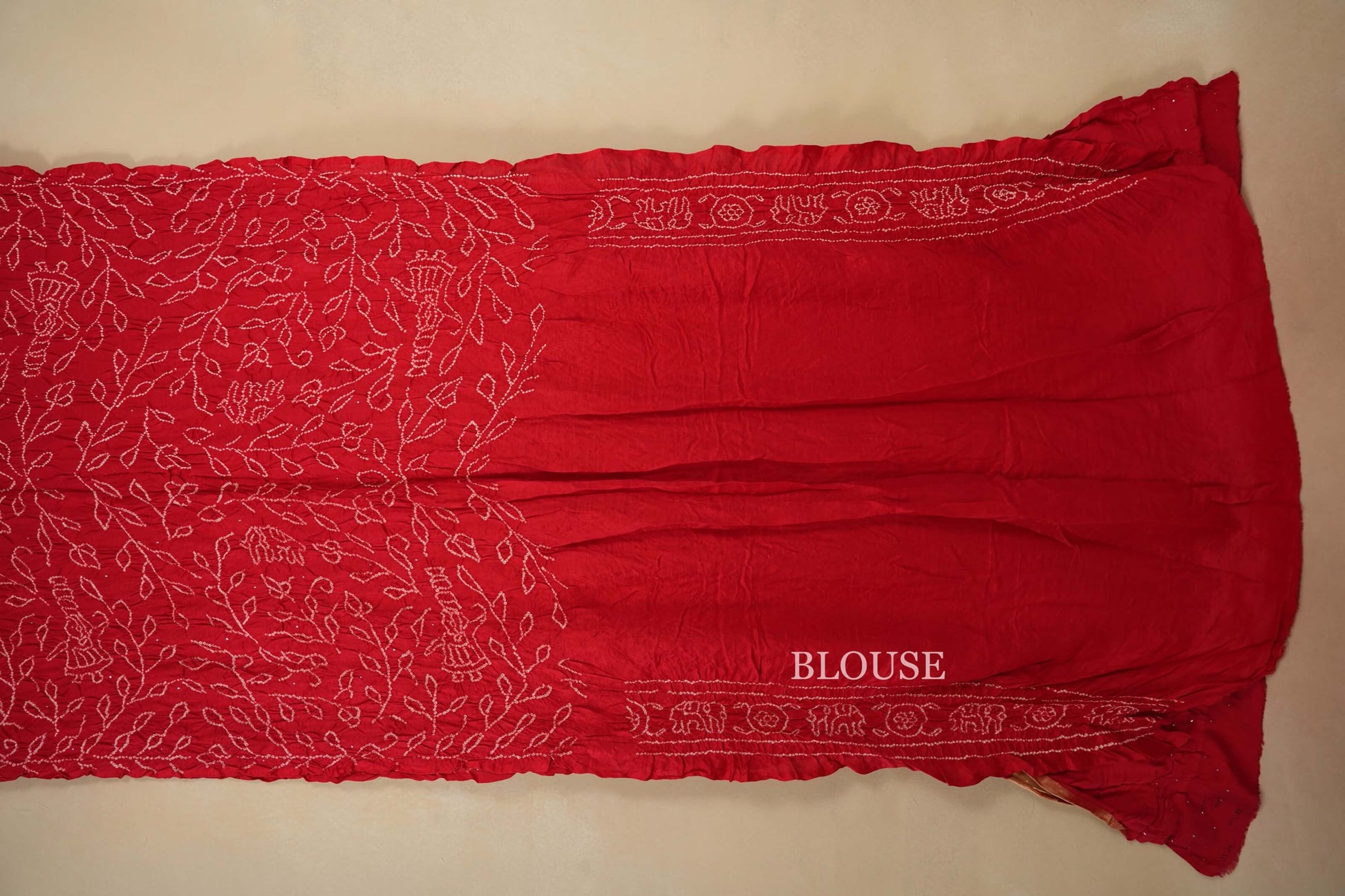 gaji silk bandhani saree blouse