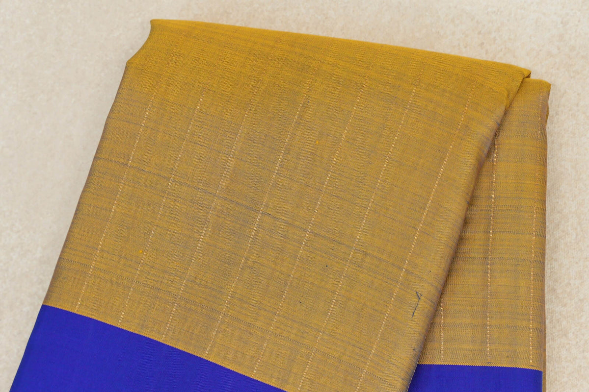 Mustard with Violet Border Plant Based Kanjivaram Silk Saree body