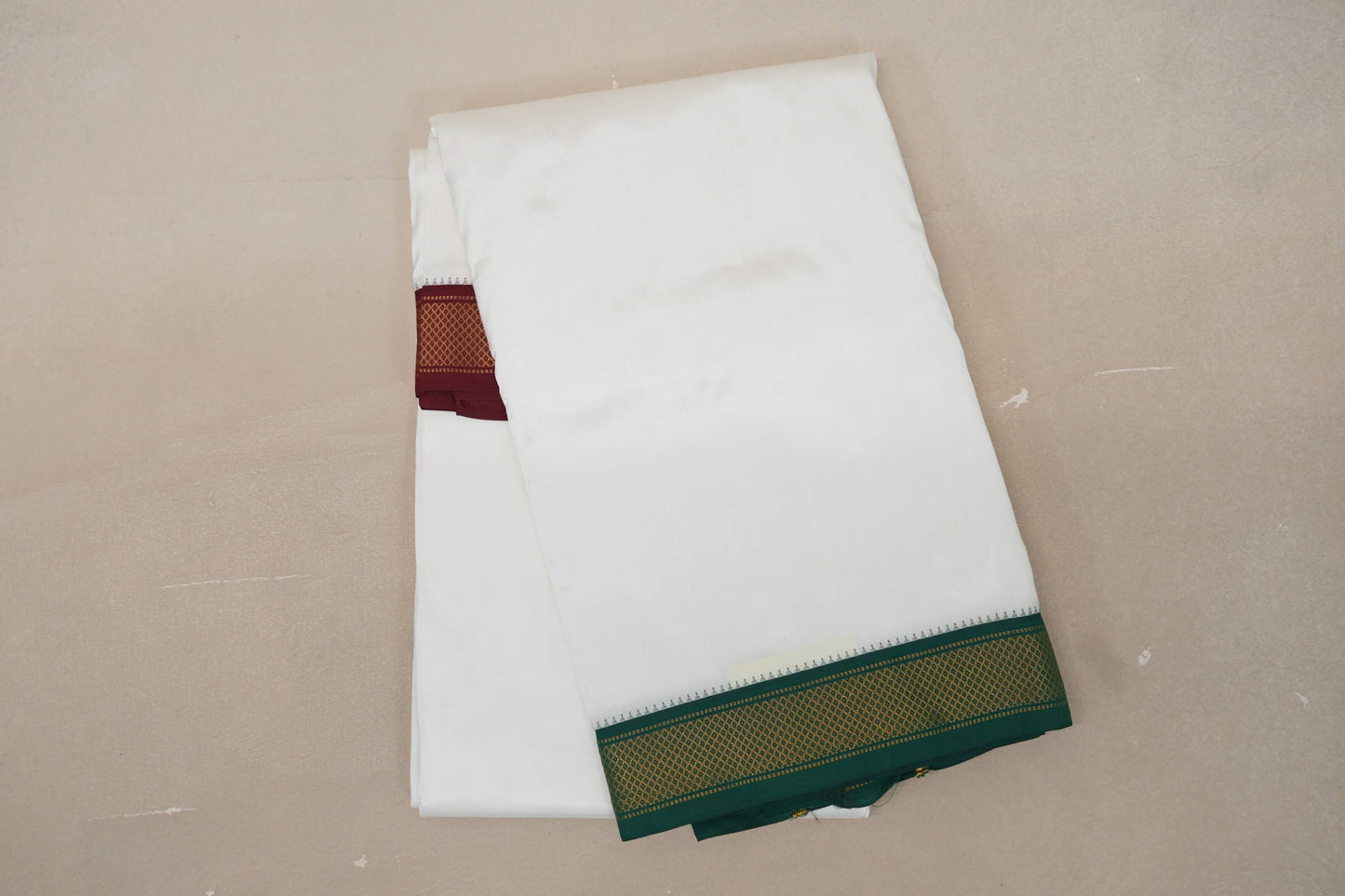 10 Mulam Silk Dhoti with 6 Mulam Angavastram for Wedding by Shreenivas Silks PSSR01DH064