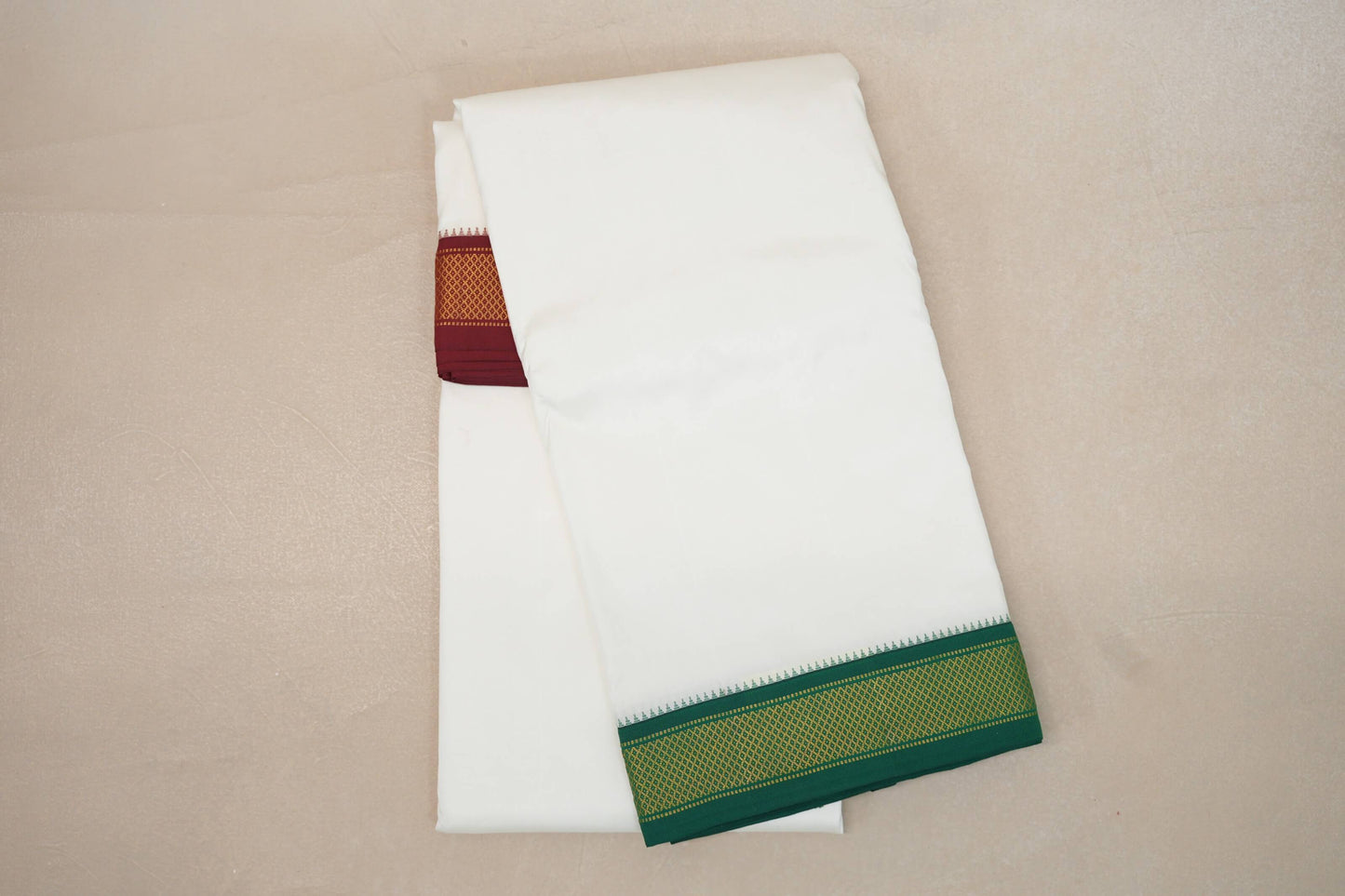 9 Mulam Silk Dhoti with 5 Mulam Angavastram for Wedding by Shreenivas Silks PSSR01DH066