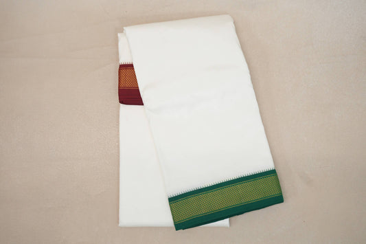 9 Mulam Silk Dhoti with 5 Mulam Angavastram for Wedding by Shreenivas Silks PSSR01DH066