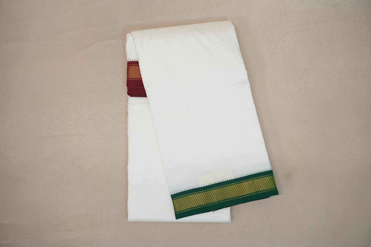 9 Mulam Silk Dhoti with 5 Mulam Angavastram for Wedding by Shreenivas Silks PSSR01DH067