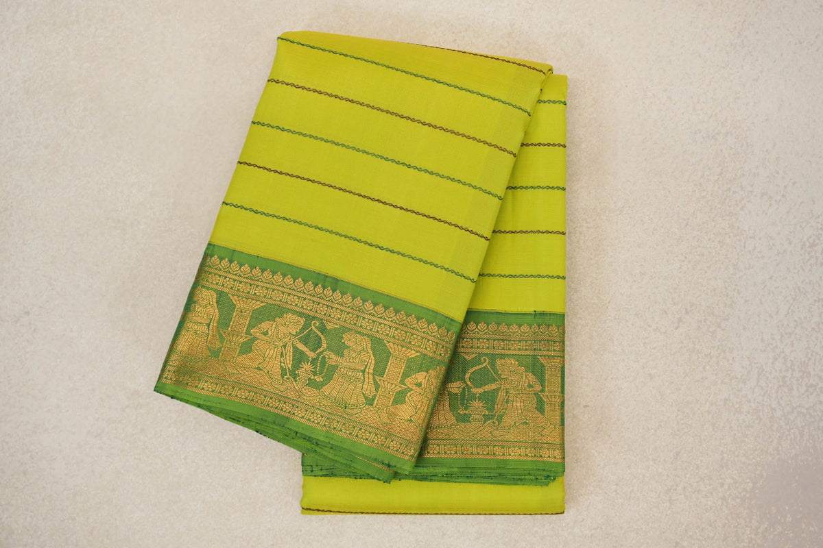 Lime Green Vintage Kanjivaram Silk Saree
