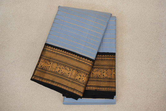  Grey Blue Vintage Kanjivaram Silk Saree