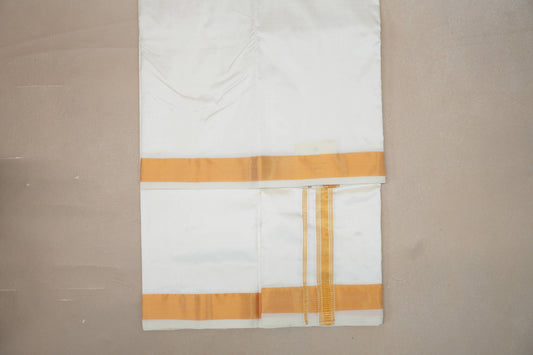 9 Mulam Silk Dhoti with 5 Mulam Angavastram for Wedding by Shreenivas Silks PSSR01DH071