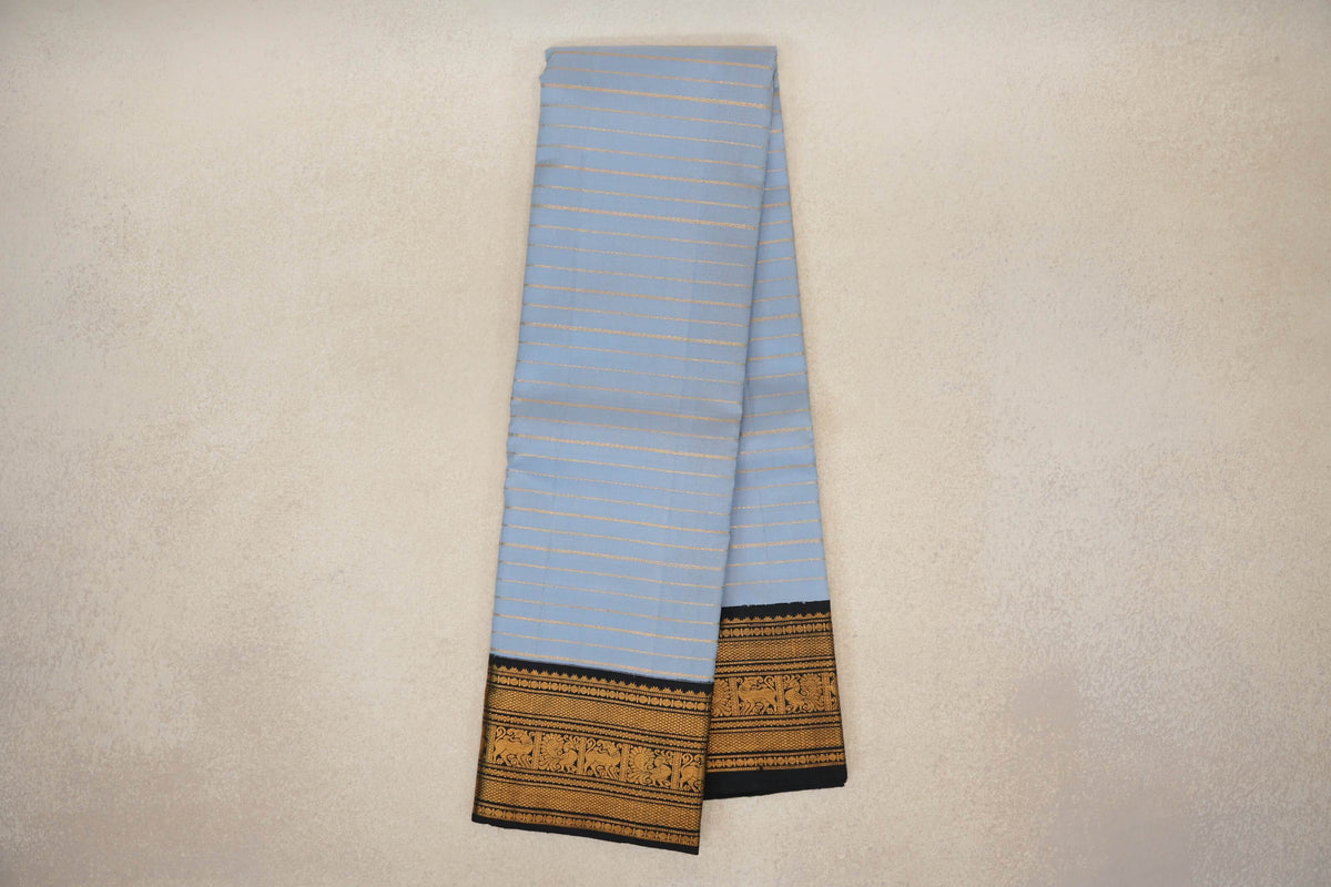  Grey Blue Vintage Kanjivaram Silk Saree online