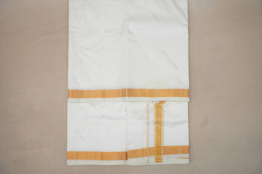 9 Mulam Silk Dhoti with 5 Mulam Angavastram for Wedding by Shreenivas Silks PSSR01DH072