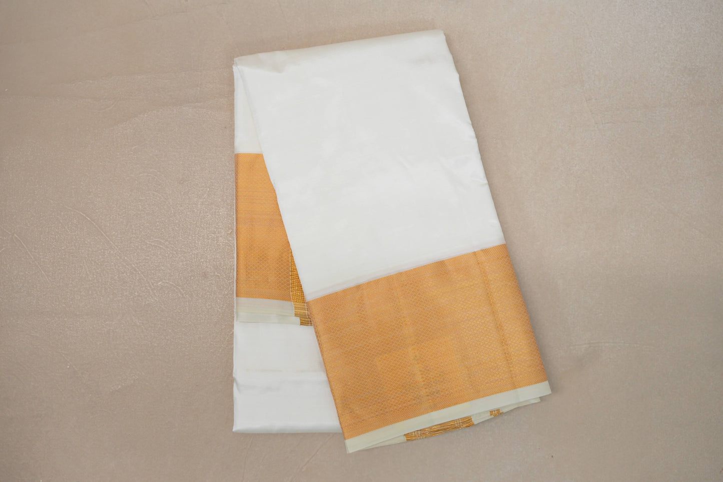 9 Mulam Silk Dhoti with 5 Mulam Angavastram for Wedding by Shreenivas Silks PSSR01DH072 - Parisera