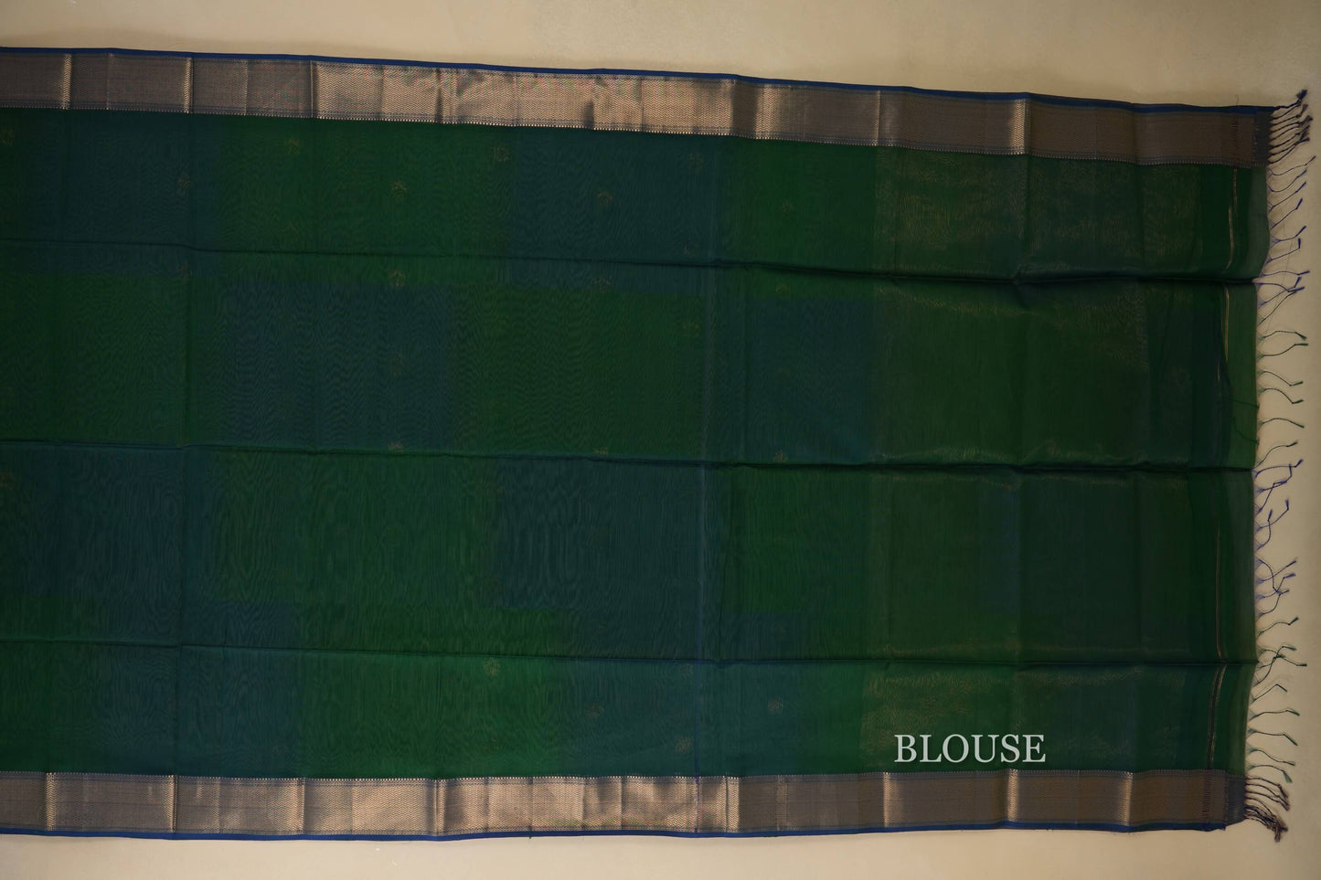 Peacock Green Maheshwari Silk Cotton Saree by Shreenivas Silks PSSR018018 - Parisera