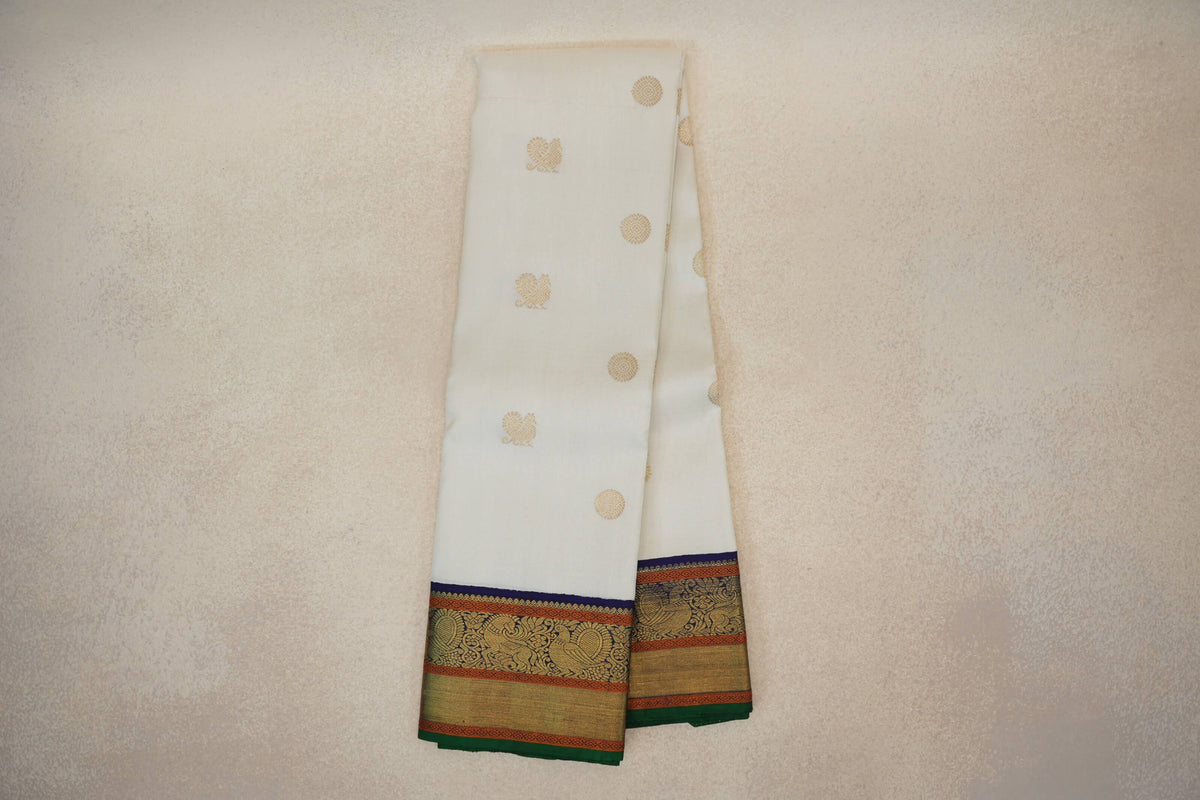 Off White Vintage Kanjivaram Silk Saree online