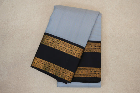 folded  Grey Vintage Kanjivaram Silk Saree