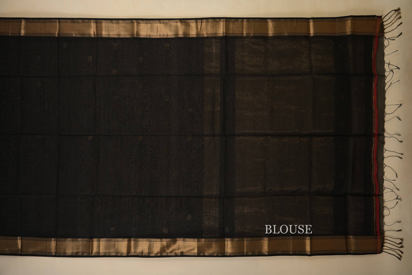 Black Maheshwari Silk Cotton Saree by Shreenivas Silks PSSR018019 - Parisera