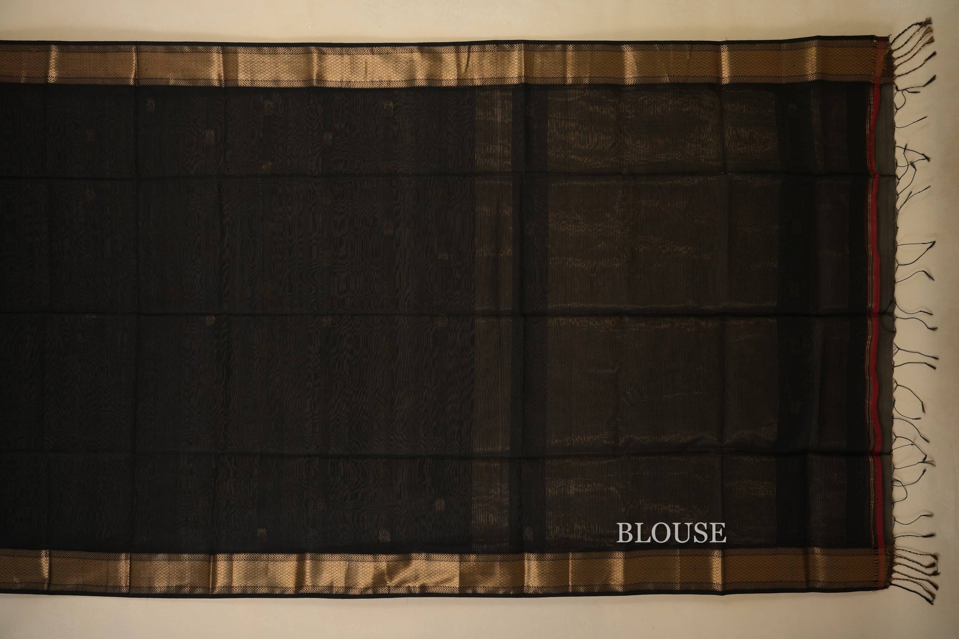 Black Maheshwari Silk Cotton Saree by Shreenivas Silks PSSR018019 - Parisera
