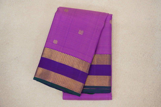 folded  Purple Vintage Kanjivaram Silk Saree