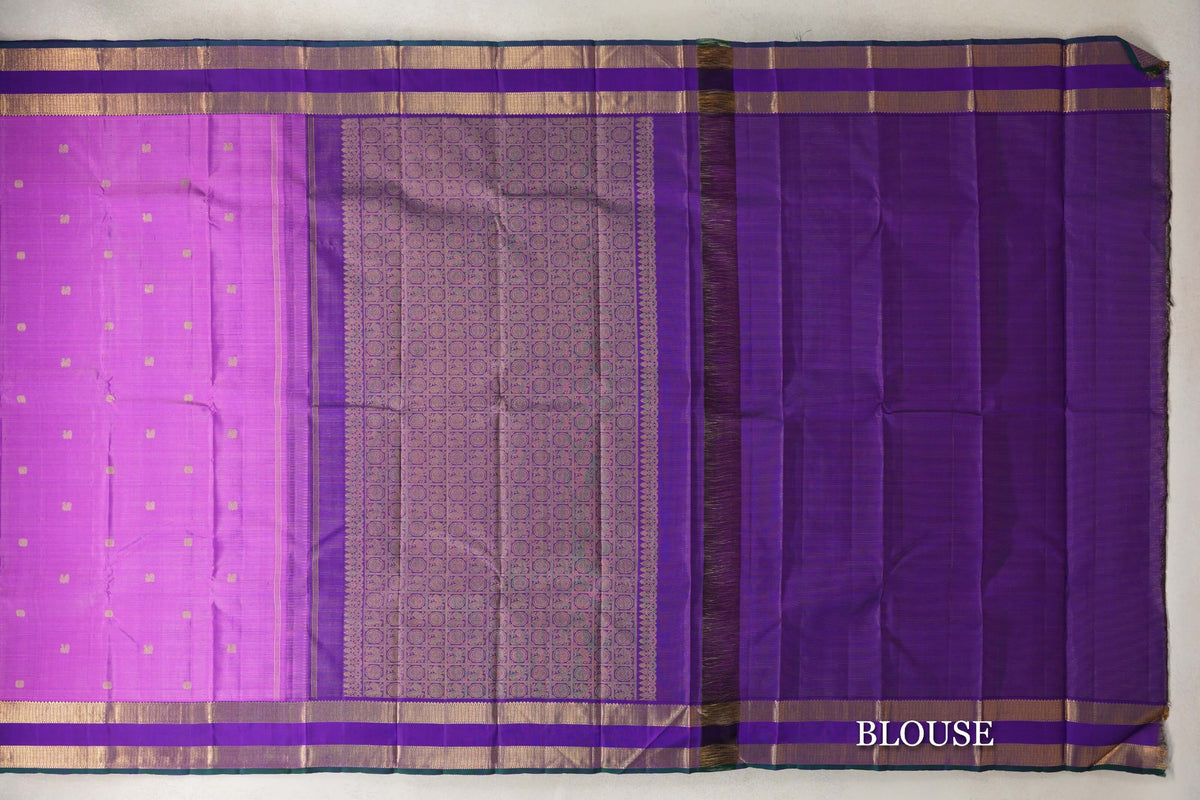  Purple Vintage Kanjivaram Silk Saree blouse