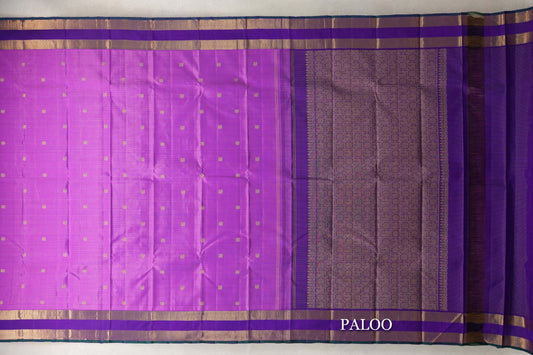 Purple Vintage Kanjivaram Silk Saree paloo