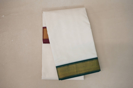 10 Mulam Cotton Muhurtham Dhoti with 6 Mulam Angavastram by Shreenivas Silks PSSR01DH085