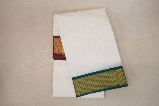 9 Mulam Cotton Muhurtham Dhoti with 5 Mulam Angavastram by Shreenivas Silks PSSR01DH087