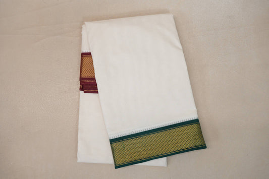9 Mulam Cotton Muhurtham Dhoti with 5 Mulam Angavastram by Shreenivas Silks PSSR01DH088