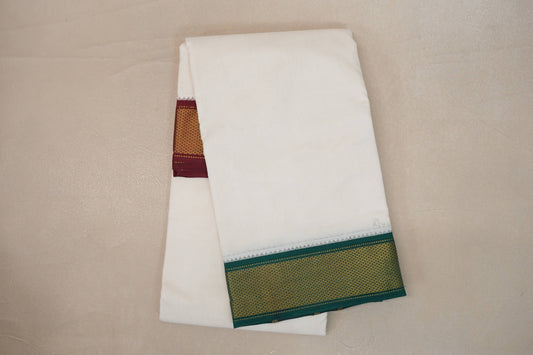9 Mulam Cotton Muhurtham Dhoti with 5 Mulam Angavastram by Shreenivas Silks PSSR01DH089