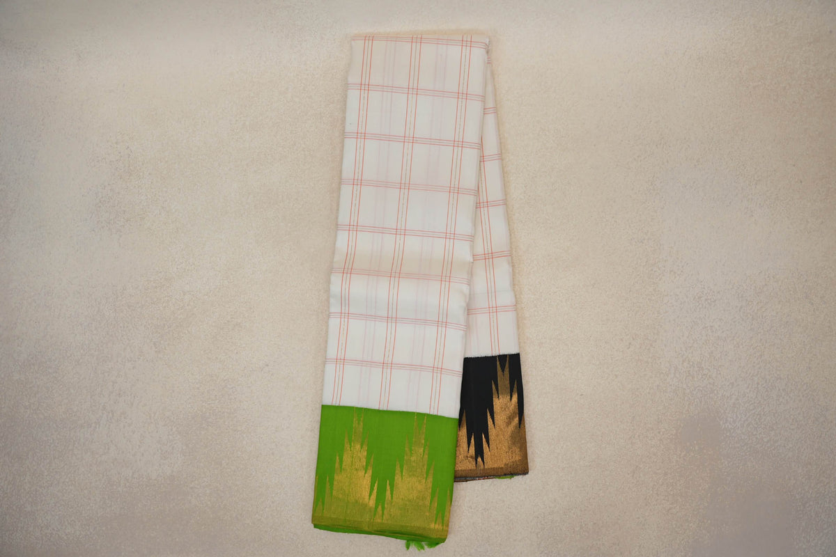 Off White Vintage Kanjivaram Silk Saree online