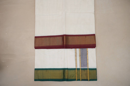 9 Mulam Cotton Muhurtham Dhoti with 5 Mulam Angavastram by Shreenivas Silks PSSR01DH089