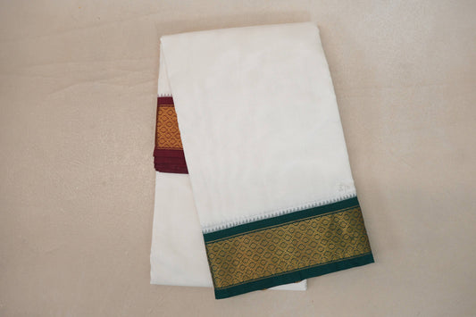 9 Mulam Cotton Muhurtham Dhoti with 5 Mulam Angavastram by Shreenivas Silks PSSR01DH090