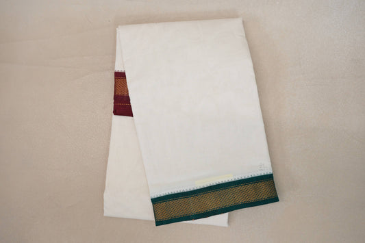 9 Mulam Cotton Muhurtham Dhoti with 5 Mulam Angavastram by Shreenivas Silks PSSR01DH091