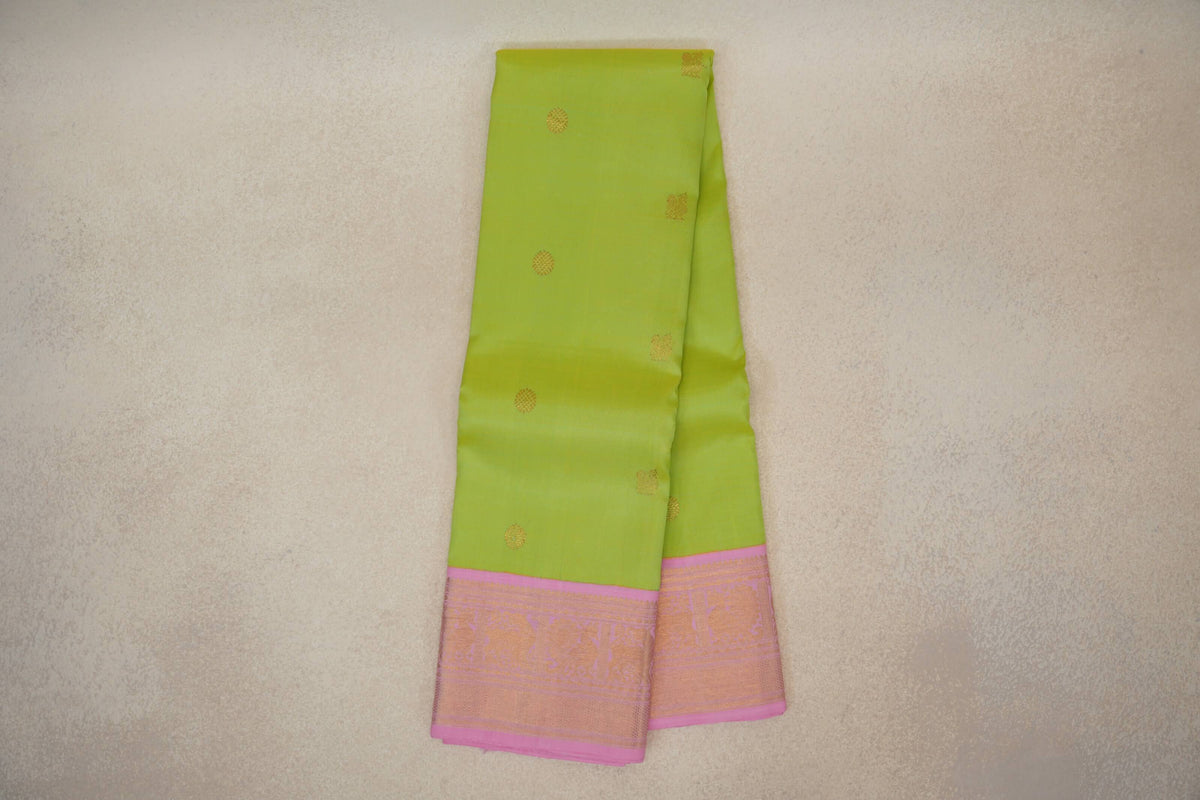 Fluorescent Green Vintage Kanjivaram Silk Saree online