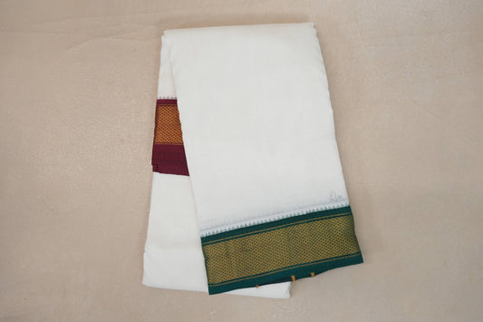 9 Mulam Cotton Muhurtham Dhoti with 5 Mulam Angavastram by Shreenivas Silks PSSR01DH092