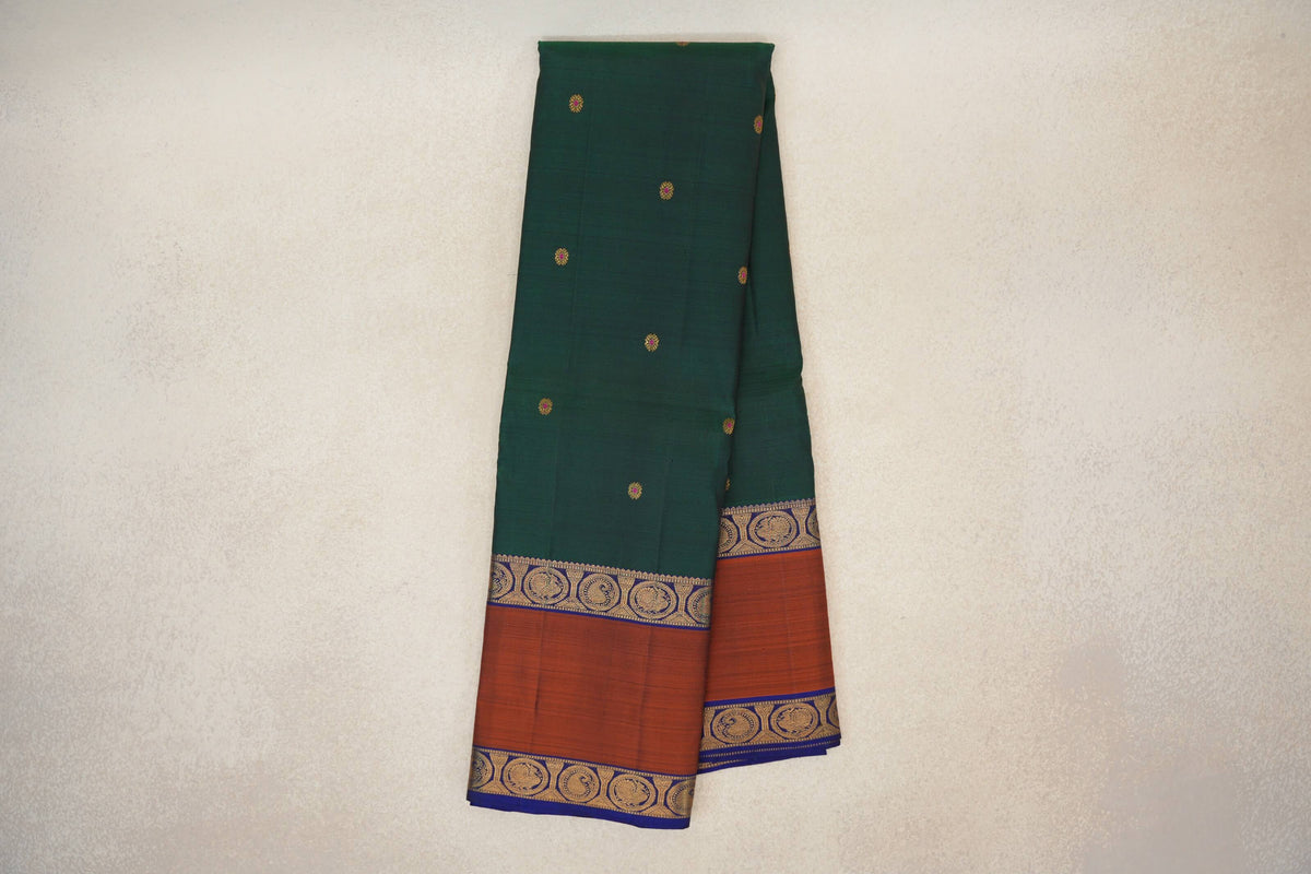 Bottle Green Vintage Kanjivaram Silk Saree online