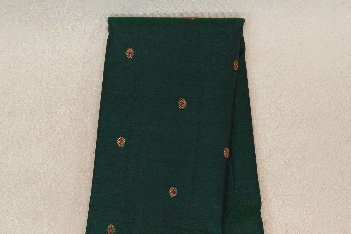 Bottle Green Vintage Kanjivaram Silk Sareebody zoom
