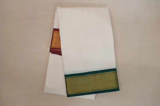 9 Mulam Cotton Muhurtham Dhoti with 5 Mulam Angavastram by Shreenivas Silks PSSR01DH094