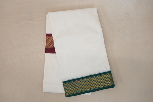 9 Mulam Cotton Muhurtham Dhoti with 5 Mulam Angavastram by Shreenivas Silks PSSR01DH095