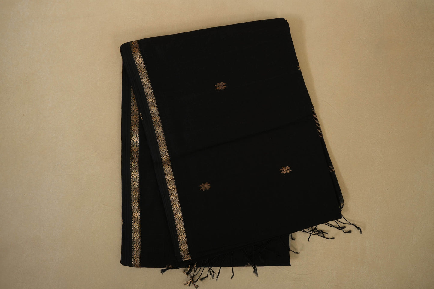 Black Maheshwari Silk Cotton Saree by Shreenivas Silks PSSR018029 - Parisera